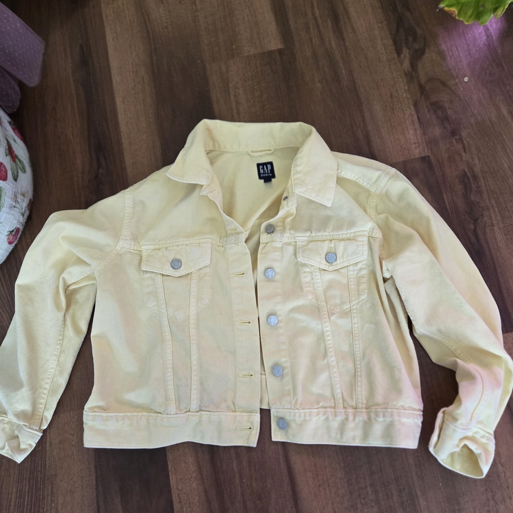 GAP Butter Yellow Denim Crop Jacket